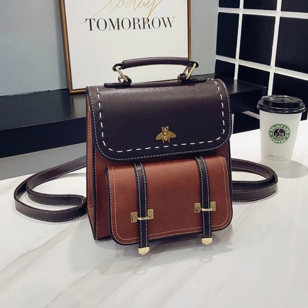 *NEW ROME Leather Backpack Shoulder Bag - Picture 3 of 8